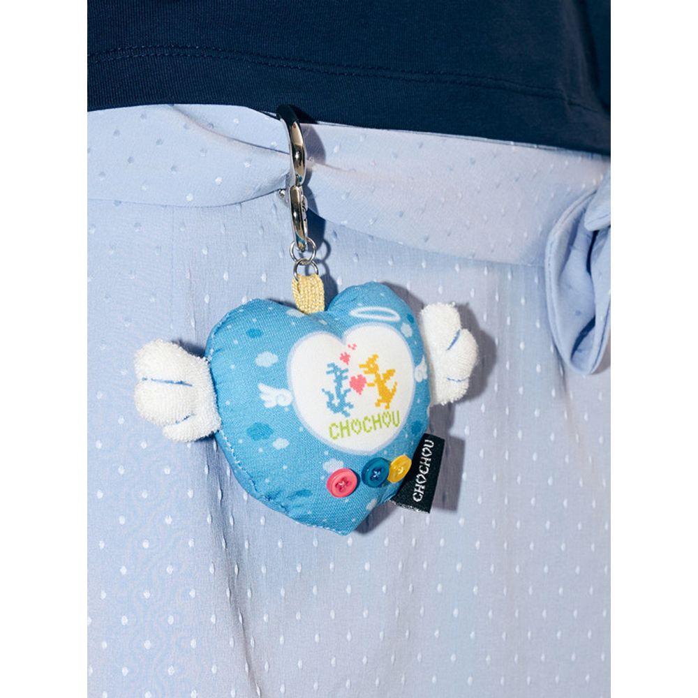 CHOCHOU WING HEART PIXEL KEY RING [ANGEL SKY]