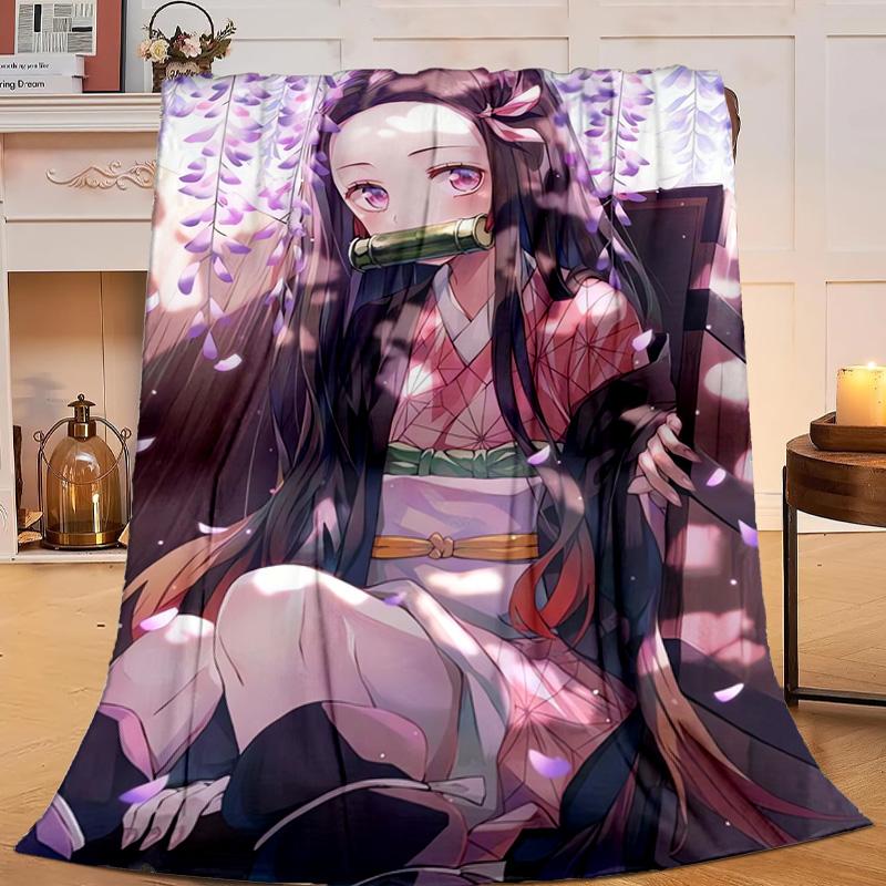 1PC Anime Samurai Warrior Battle Scene Flannel Blanket Suitable for Both Men And Women, Soft Ideal for Beds And Sofa, Birthday Or Christmas Gift