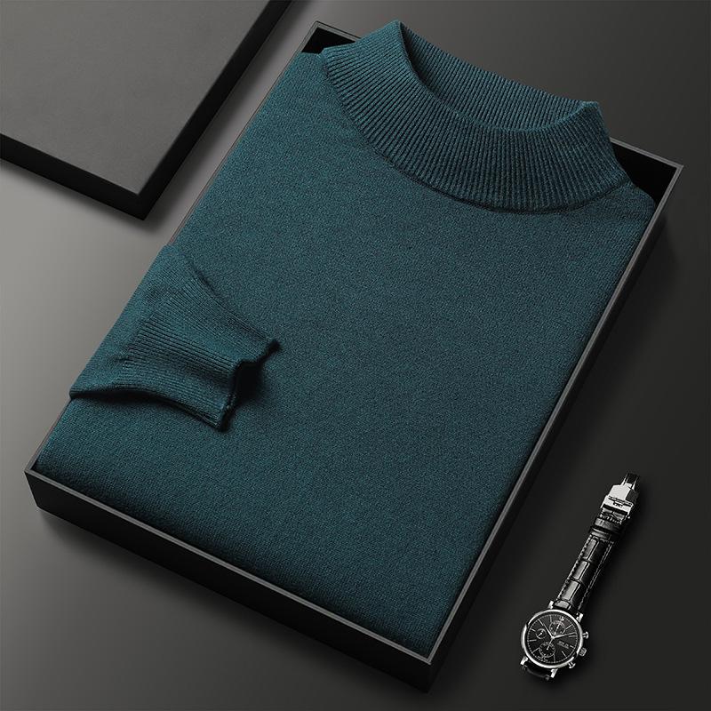 

Autumn Mens Mock Neck Sweaters Casual Turtleneck Knitted Long Sleeve Pullover Sweater Winter Outdoor Warm Basic Casual Tops L