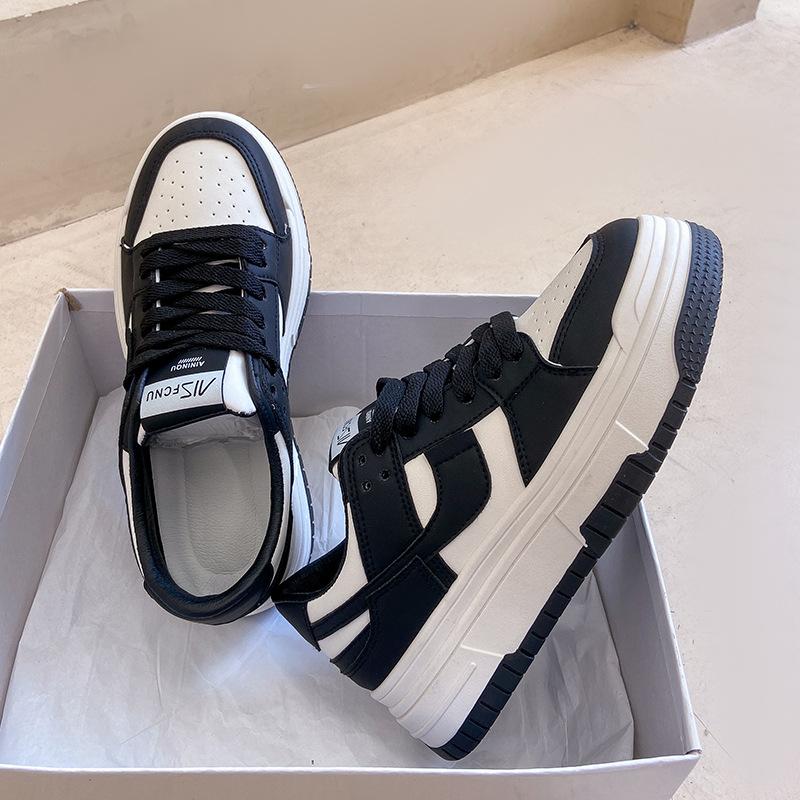 Koreansk versjon av små hvite sko Dame Vår Nye Student Board Sko Dame Tykksålede Muffin Sko Allsidige Fritidssko