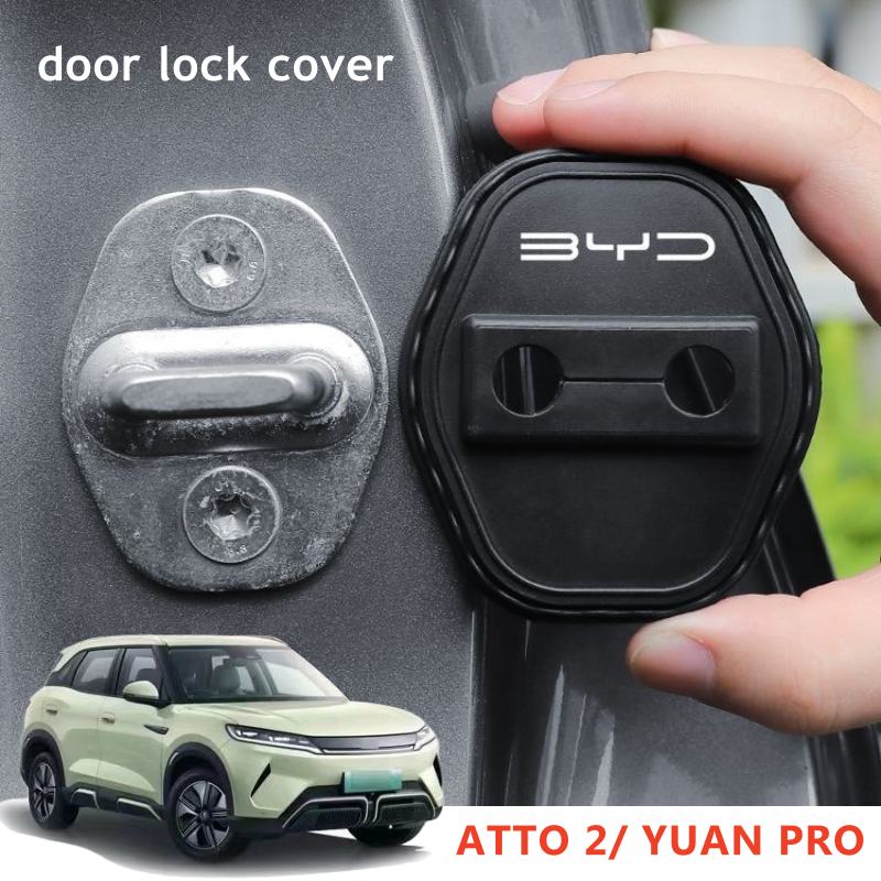 4 Stück Für BYD YUAN PRO ATTO 2 YUAN UP 2025 2024 Schwarze Auto-Türschloss-Schutz-Silikonabdeckung Zubehör