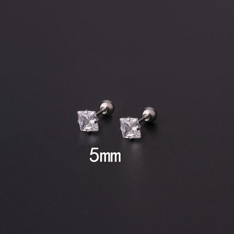 2 قطعة 316L الفولاذ المقاوم للصدأ الزنمة ثقب وأقراط للنساء هندسية مكعب زركونيا Labret الشفاه الدائري الغضروف مجوهرات