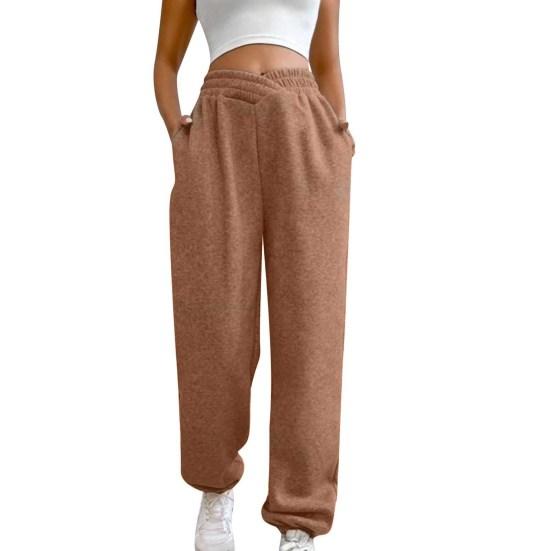 Women Sweatpants High Waisted Loose Fit Sport Pants with Pockets Crossover Joggers Athletic Pants Comfy Workout Trousers