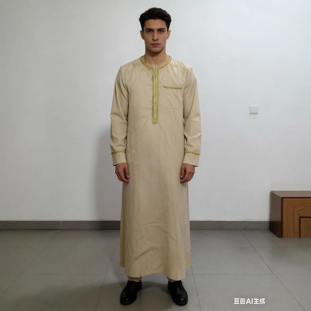 Middle Eastern Polyester Long Robe For Costume And Cultural Events