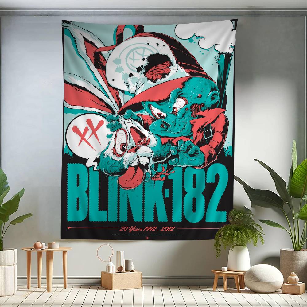 BBlink 182 Rock Band DIY Wall Tapestry Hanging Tarot Hippie Wall Rugs Dorm INS Home Decor