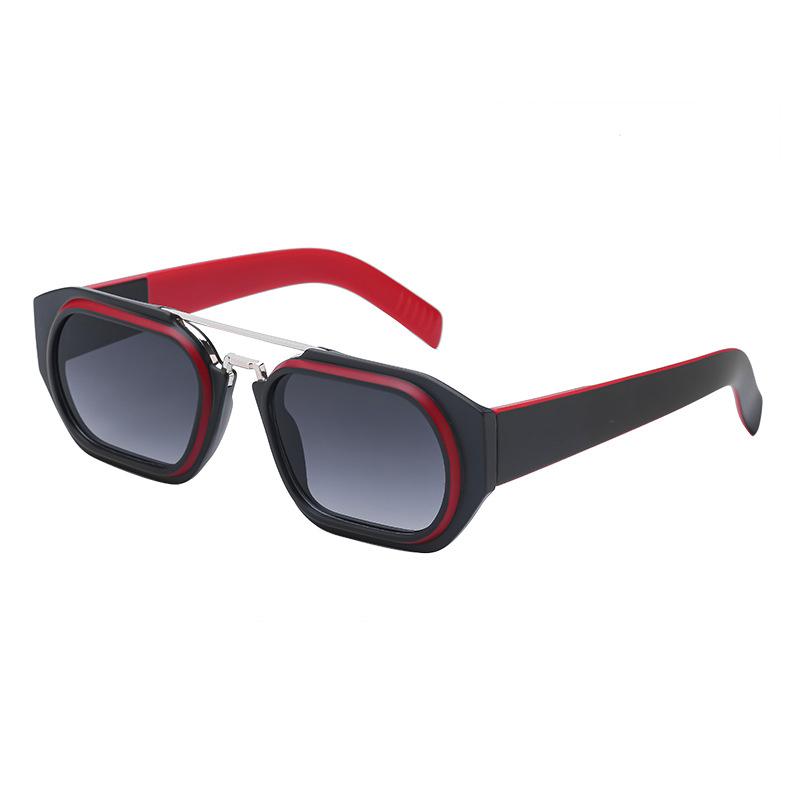 Gafas de sol para mujer Protección solar Protección UV Moda Retro Cuadrado Gafas de sol de doble haz Gafas de conducción para hombres Tiro en la calle Gafas de viajero