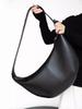 2026 New Women's Black Crescent Bag High Quality PU Leather Minimalist Underarm Shoulder Crossbody Dumpling Bag for Daily Use