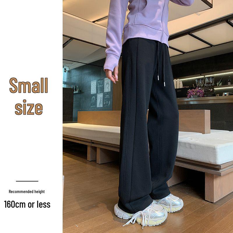 Women's Thickened Gray Fleece-Lined Sweatpants - New for Autumn/Winter 2025, Available in Narrow, Wide, and Straight-Leg Styles.