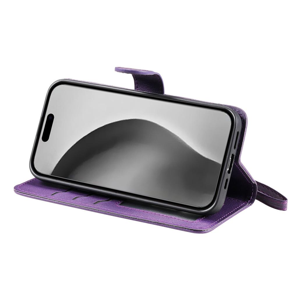 For iPhone 16 Pro Case 2 in 1 Detachable Magnetic Leather Wallet Mobile Cover with Strap