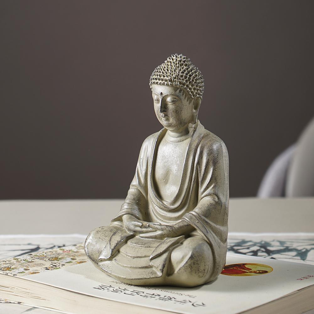 Thailändische Buddha-Statue Buddhismus Skulptur Meditierend Sitzend Buda Figuren Betend Sammlerstücke Innen Außen Hausdekoration