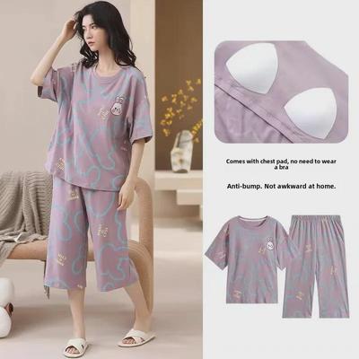 Kadın Yazlık Kısa Kollu Pijama Takımı - Bol Kesim Günlük Kore Tarzı Yuvarlak Yakalı