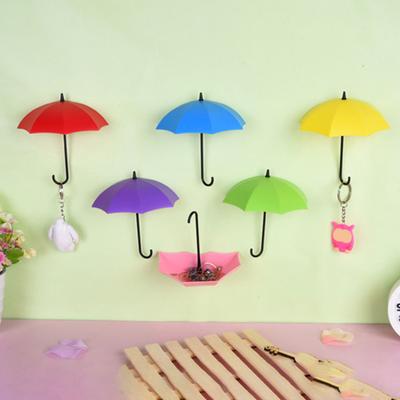 Cârlige de perete cu umbrelă Umerașe pentru chei pentru poșetă Instalare simplă Multicolore Versatile 3D Adeziv decorativ Cârlige pentru agățat