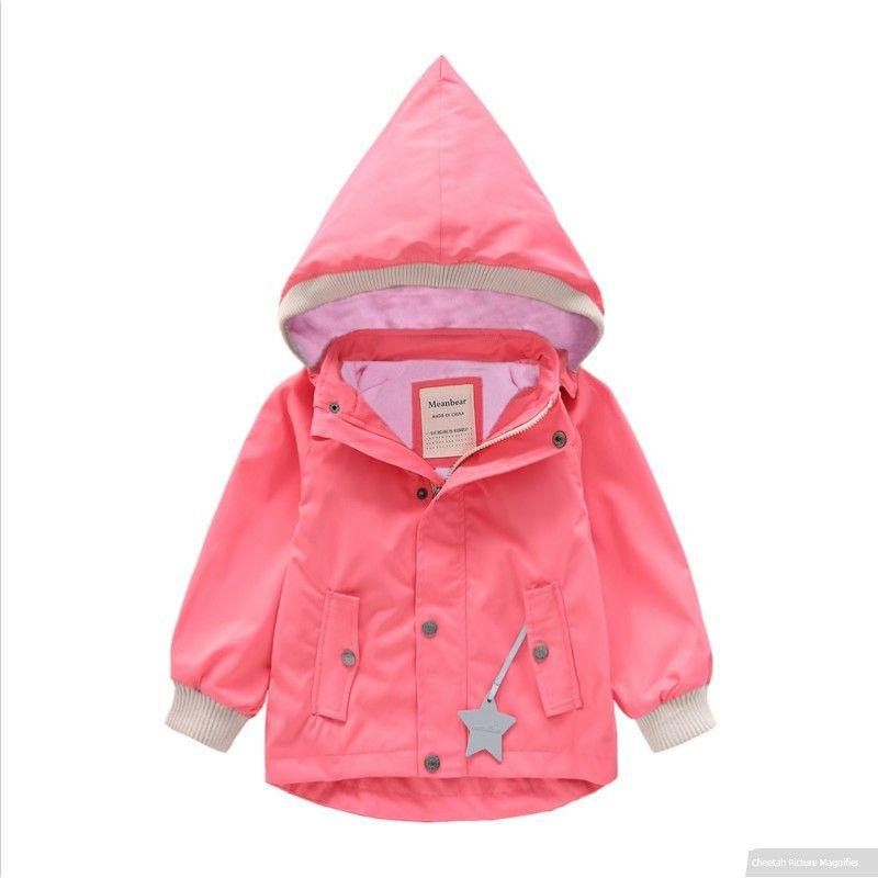 Children's Jacket Detachable Windproof and Rainproof Hat