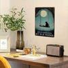 Vintage Black Cat Poster, Metal Tin Sign for Wall Home Decor