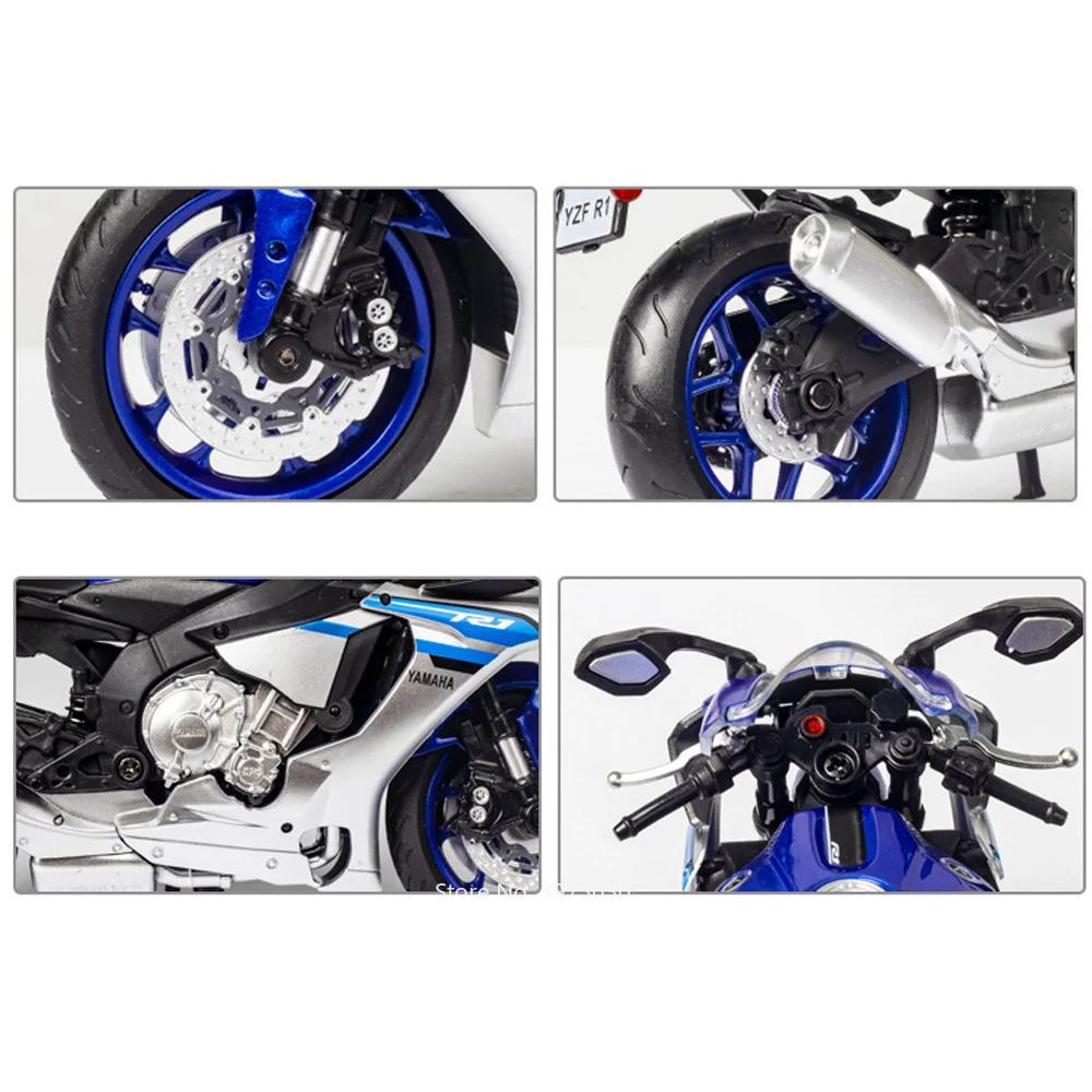 1/12 Scale Yamaha YZF R1 Metal Diecast Motorcycle Toy Car Model Rubber Tires Wheel Steering Toys Motorcycles Kids Children's Day Gifts