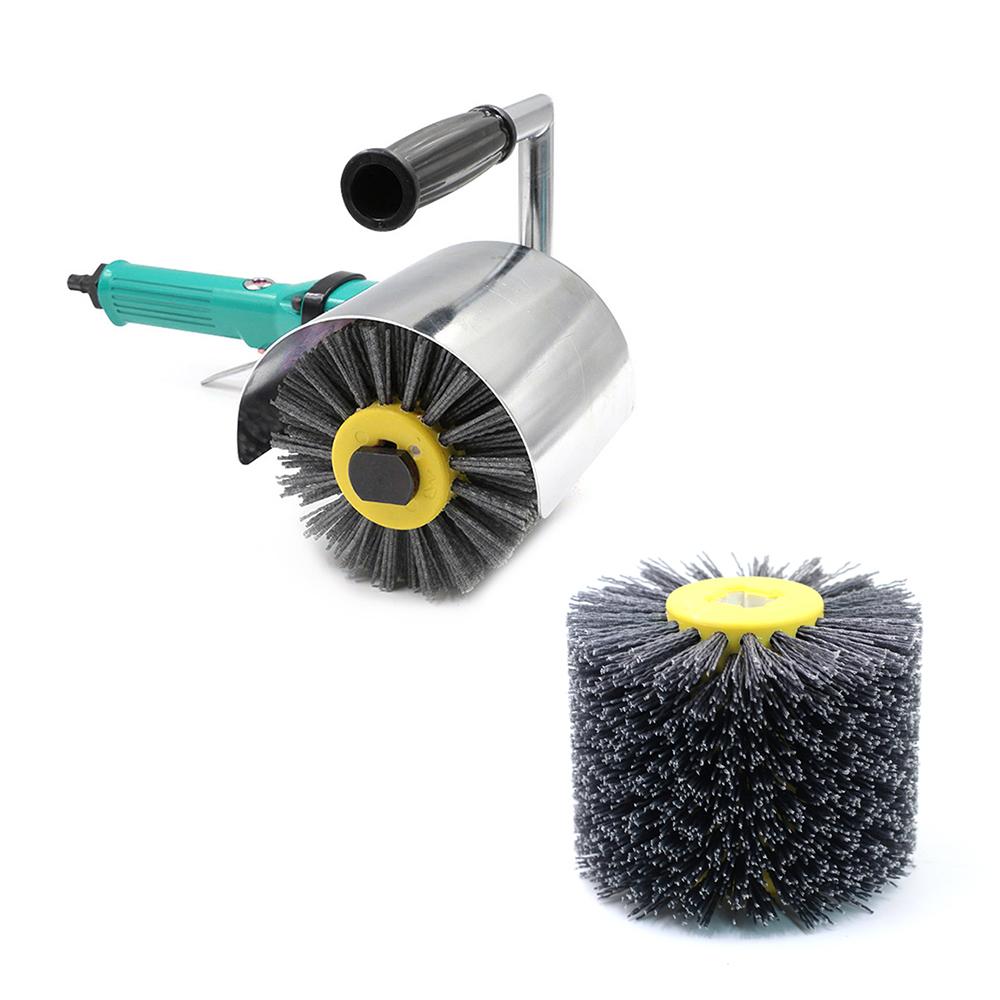 120*100*19mm Multi Grit Abrasive Wire Drawing Tool Nylon Wire Drawing Wheel Abrasive Wire Brush for Wood Furniture Polishing