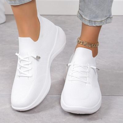 Fashion Shoes for Women 2024 New Solid Color Simple Women's White Sneakers Comfortable Breathable Female Tennis Shoes Zapatos De Mujer