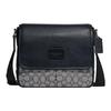 Map Cow Leather Fabric Shoulder Bag , Crossbody Bag Medium Men's Midnight Blue Gray (Unisex) Crossbody Bags CE534 QBV41