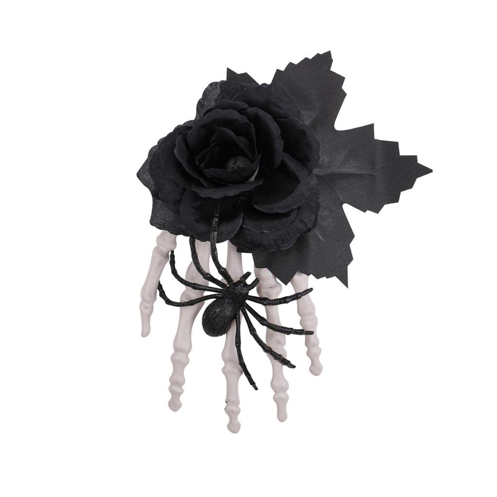 Black Rose Side Clip Spider Hand Funny Hairpin Headdress