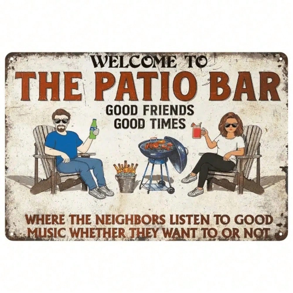 

Vintage Iron Wall Art Plaque 20x30cm Farmhouse Decor Welcome To The Deck Bar Gift For Friends Home Garden Bar 20x30cm разноцветный