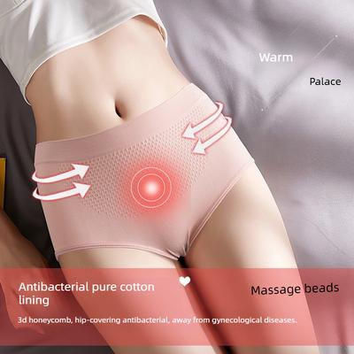 Damen-Dreiecksslips mit Massagefunktion für Frühling und Herbst, hoher Elastizität, Hüfte, Schritt und Taille aus reiner Baumwolle
