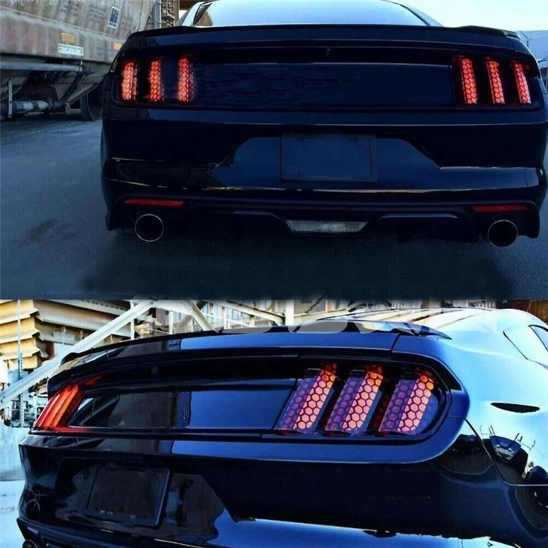 Car Honeycomb Stickers Car Stylish Tail Lights DIY Hollow Protector Decals Auto Rear Lamp Decoration Wrap Film Sticker 48*30cm