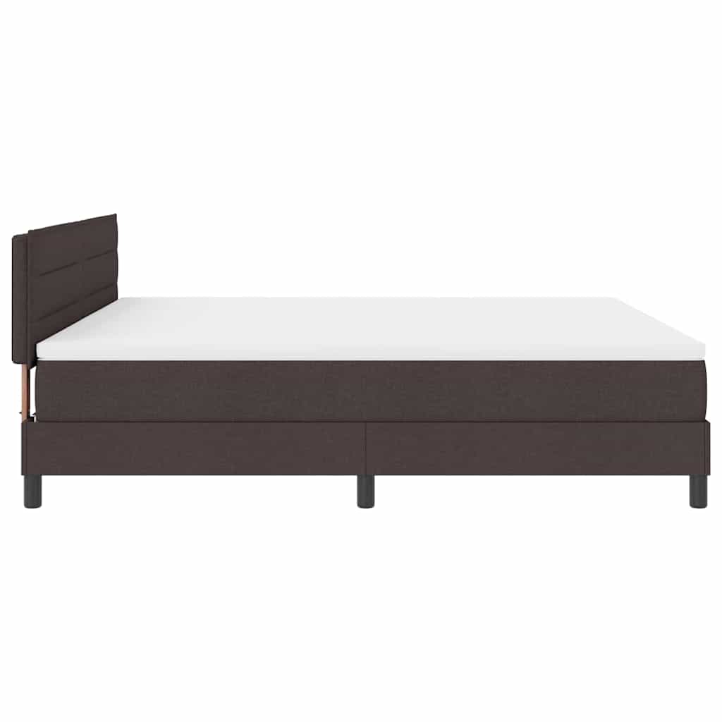 Box Spring Bed with Headboard Dark Brown 180 x 200 cm Fabric