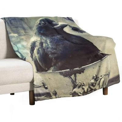 Dárky od času - Raven in Tea Cup Throw Deka Nadýchané deky Velká huňatá deka