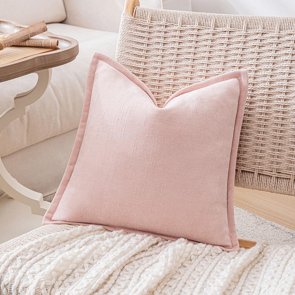 Ins Fengchenille Pillow Bamboo Joint Pattern Jacquard Cushion Internet Celebrity Super Thick Pillow Case Pressed on The Edge of The Sofa Bedside Back