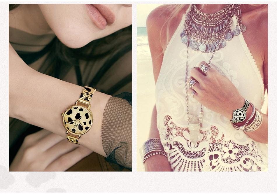 SK Quartz Women's Watch - Gold Leopard Print, Waterproof, Personalized Niche Shenzhen Design.