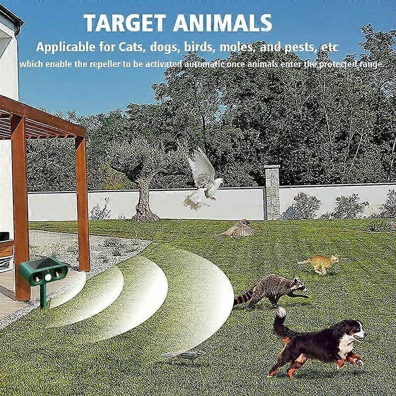 Repellente per gatti ultrasonico solare repellente per gatti da esterno per gatti regolabile sensibilità e frequenza repellente per gatti ultrasonico repellente per parassiti protettore per giardino