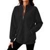 Women's Fashion Casual Half Zip Sweatshirt Color Loose Fit for Everyday Wear