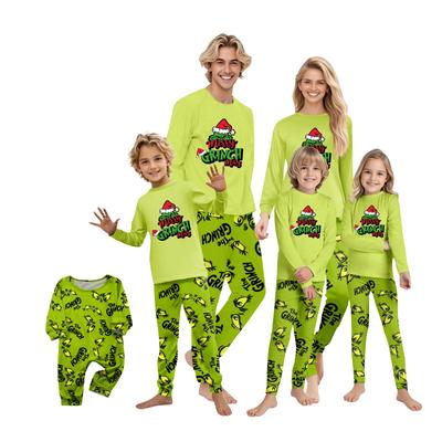 Christmas Prints Family Matching Long Sleeve Tops+Pants Set Family Matching Sets