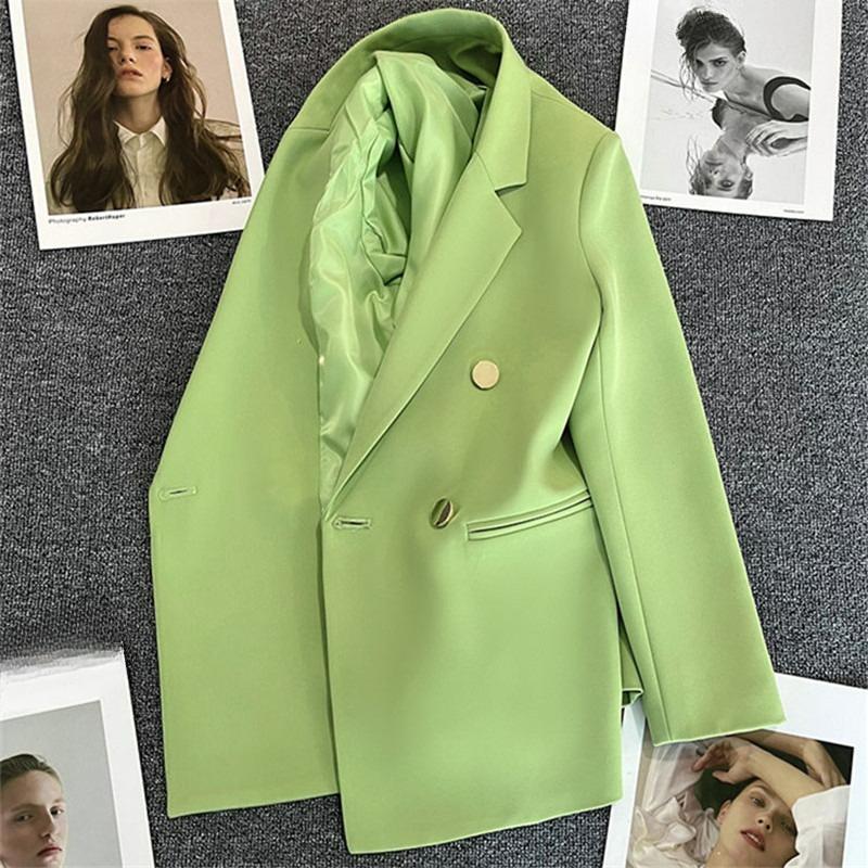 Fruit Green Suit Jacket Simple Small Suit Drape Silhouette Spring and Summer Casual Women s Suit XS светло-зеленый