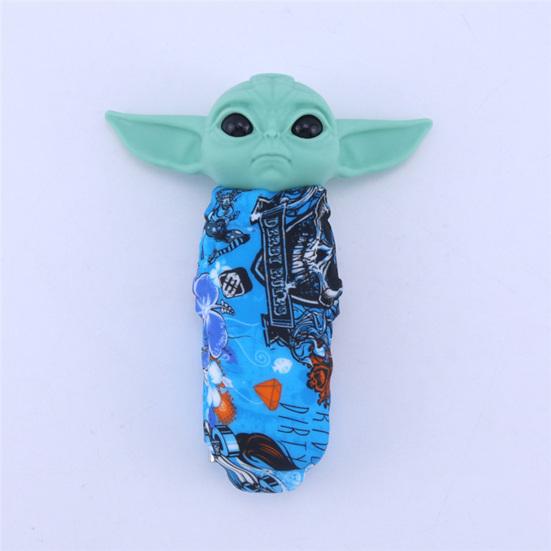 Baby Yoda Figure Model Toy Cute Cartoon Craft Miniature Figurine Ornament Collectible Star War Cartoon Alien Figure Silicone Pipe Christmas Gift