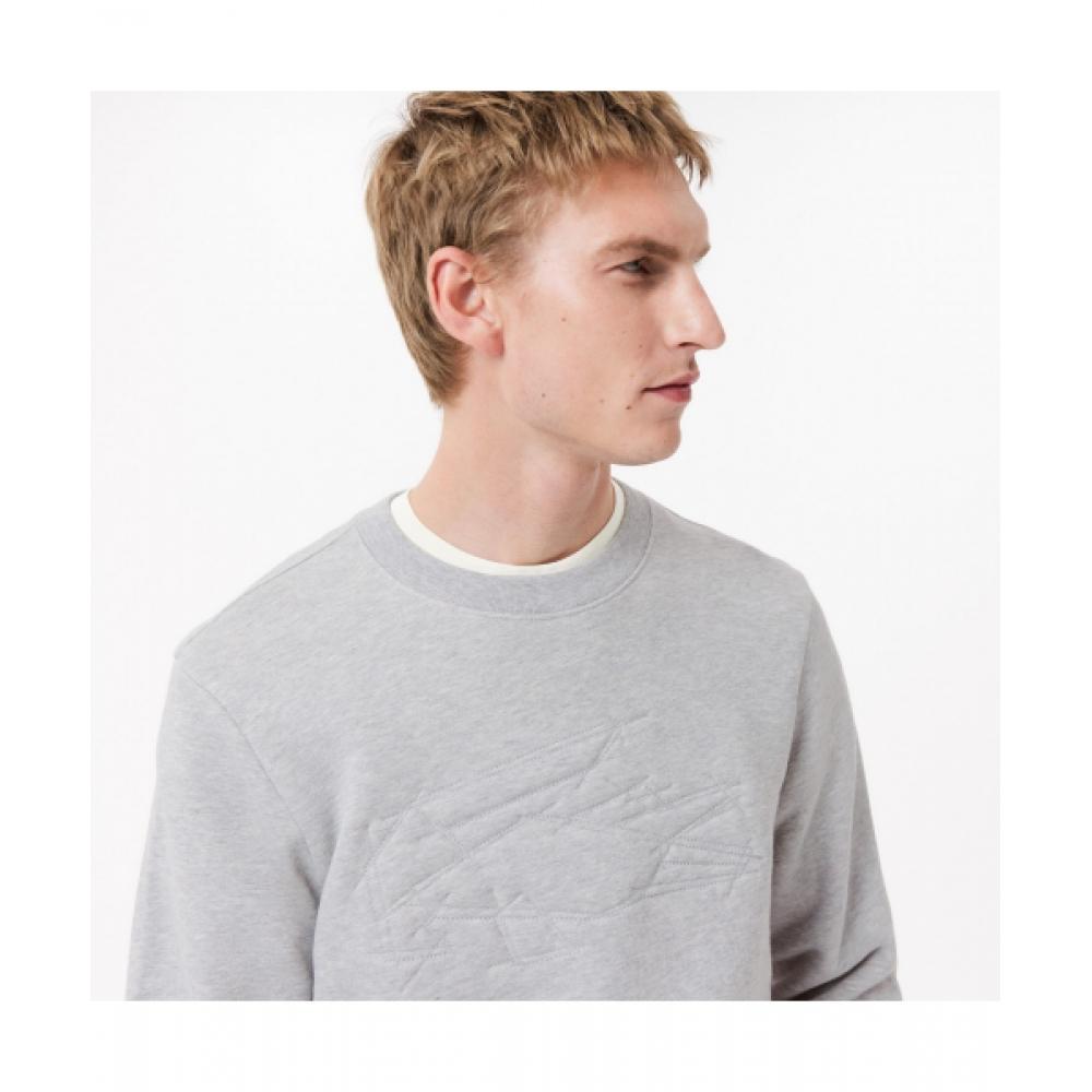 LacoSTe Men S Holiday Croc Crewneck T ShirT [melange Gray]