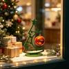 Minimalist Seasonal Tabletop Decor 3D Printed Christmas Tree Desktop Ornament, Decorative Hollow Figurine with Ornaments Stable Base for Home