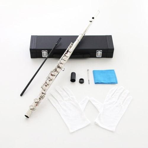 Beginner's Flute Set, Cupronickel, for Students and Beginners, 16-Hole, C Key, Practice Set, Includes Instructions for Playing the Flute (Japanese)