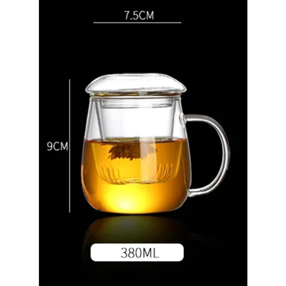 Chinese Style Tea Mug with Lid Filter 550ml.Coffee Cups Tea Set Mugs Beer Drink Office Mug Transparent Drinkware Glass Cup Mate