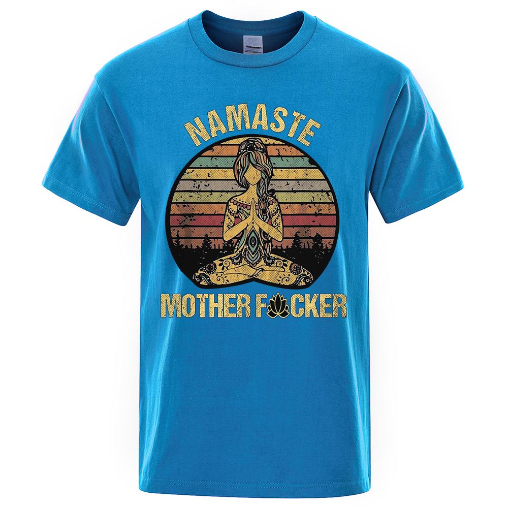 Vintage Namaste Mother Explicit Funny Tričko Tričko Pánské Tričko Dámská Bavlna Trička Topy Volné Krátké Rukávy Oversized Oblečení