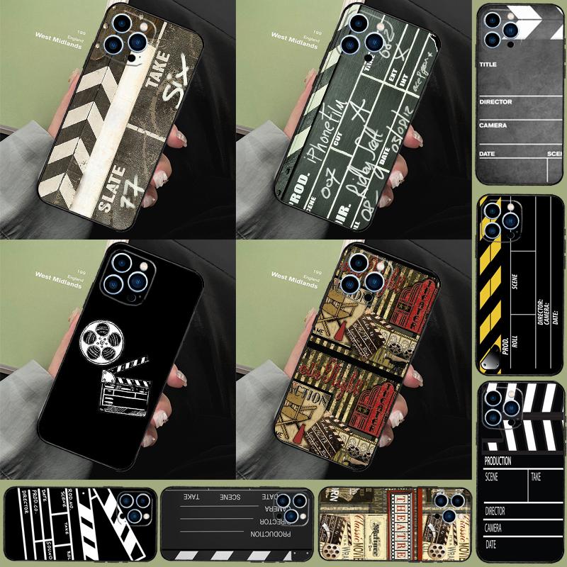 Clapperboard Funda Case For iPhone 14 15 16 Pro Max 11 12 13 Pro Max Mini XR 16 15 Plus 16e Phone Cover