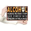 Retro Metal Bar Sign 25x20 cm, Vintage Wall Decor, Sarcastic Alcohol Quote, Funny Gift for Bar, Man Cave or Beer Lover