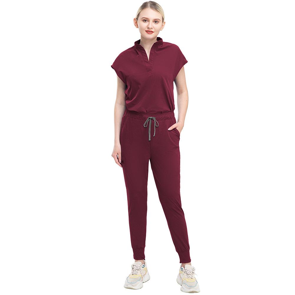 Letni strój z krótkim rękawem do prania ręcznego, elastyczny, szybkoschnący, szlafrok chirurgiczny, damski, do salonu piękności, ubranie robocze lekarza, top pielęgniarki