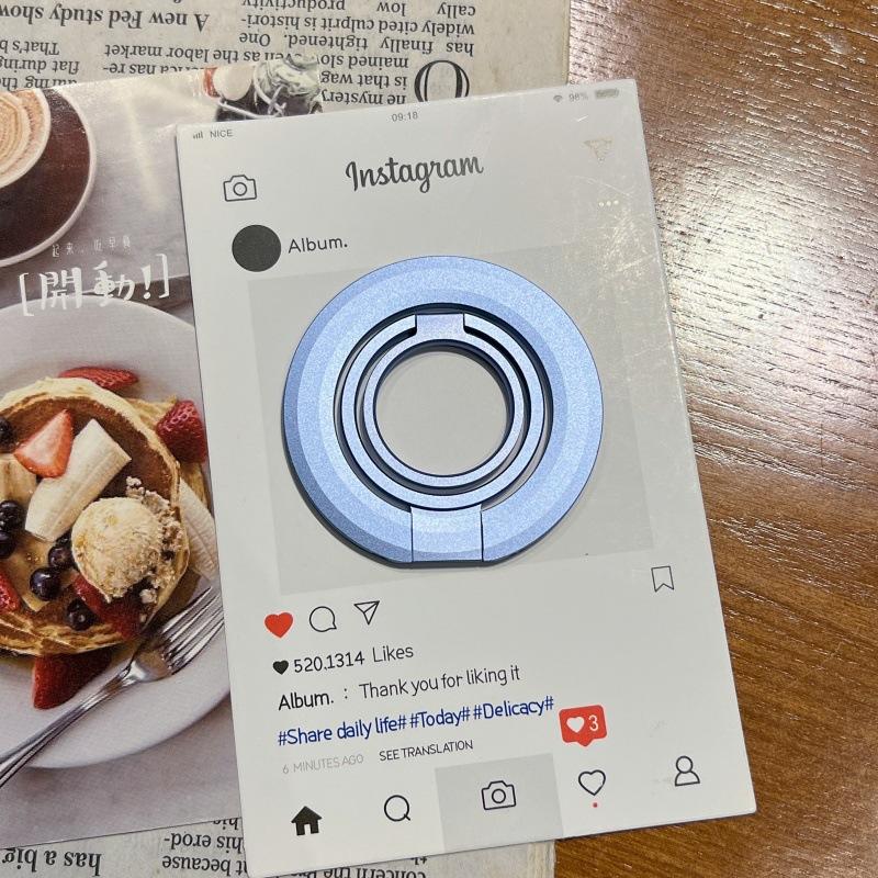 Triple Folding Double Ring Magnetic Mobile Phone Holder Magsafe Magnetic Desktop Ring Buckle Rotating Applicable To Apple 17Pro