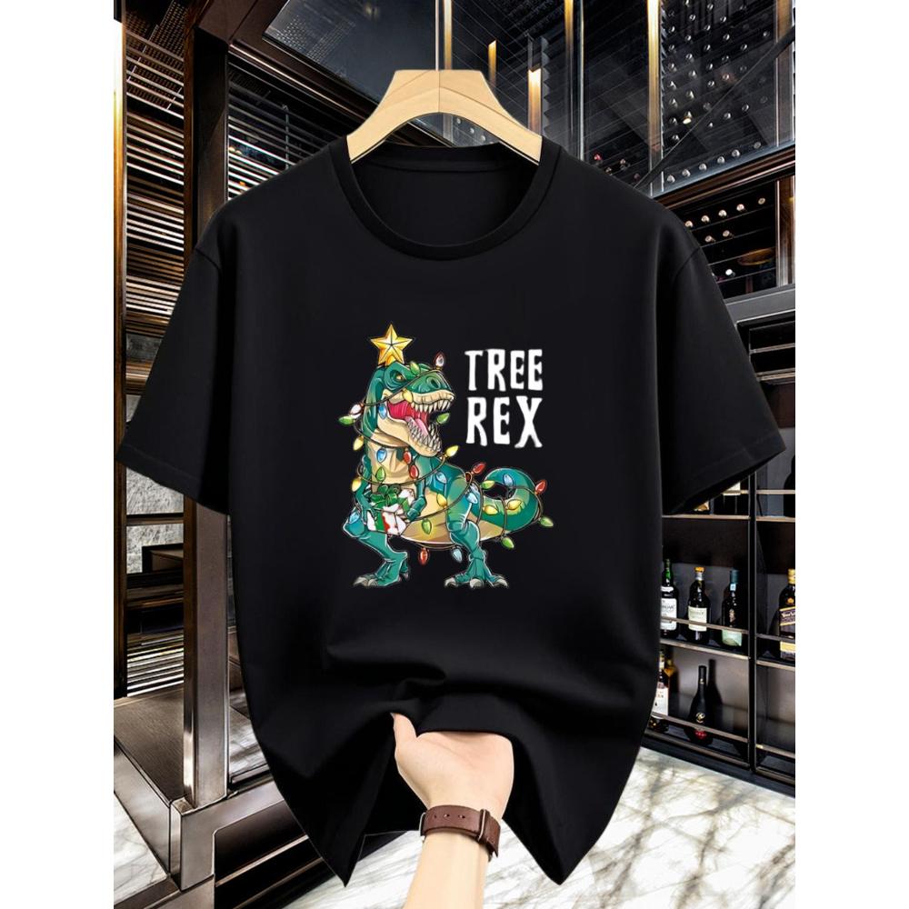 Tree Rex Christmas T-Shirt,Soft Breathable & Fade-Resistant, Classic Fit for Daily Casual Wear