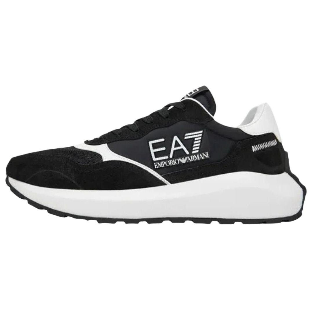 

Emporio Armani EA7 Suede Mesh Round Toe Thick Sole Casual Shoes Unisex sneaker Black 7X000341AF18616MC001 42