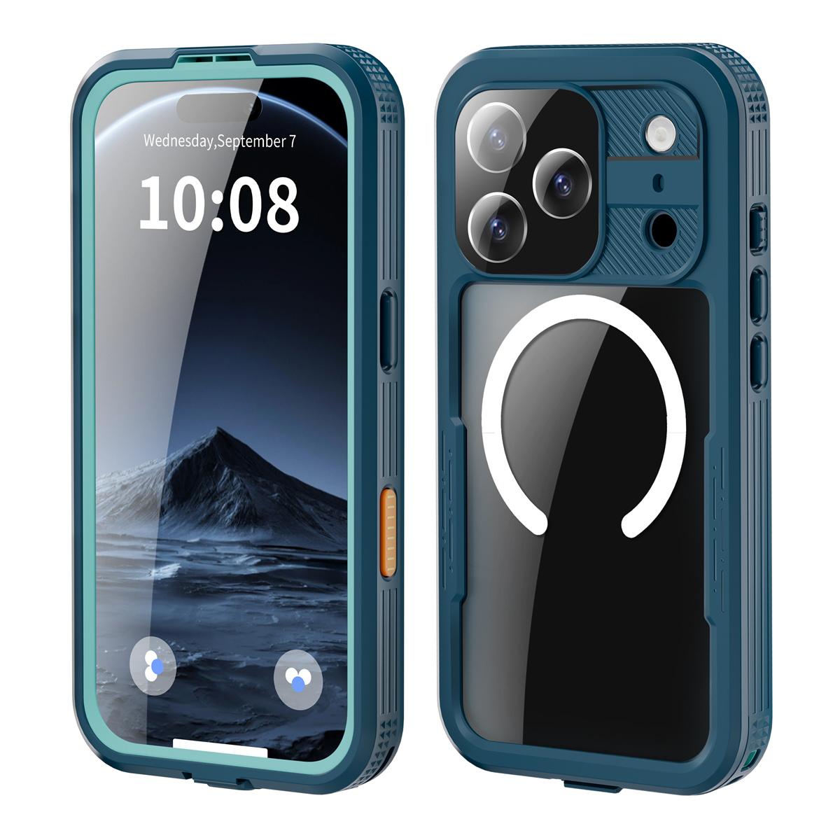 

IP68 Shellbox Повністю водонепроникний чохол для телефону для iPhone Air 17 Pro Max Магнітна бездротова зарядка Magsafe Підводний захисний чохол iPhone17 Pro Max синій