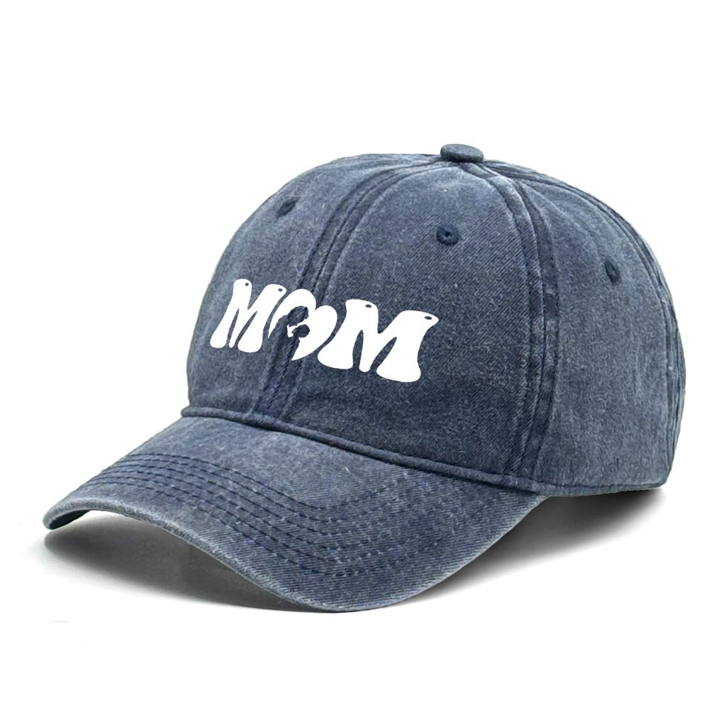 White MOM Printed Snapback Baseball Cap Adjustable Unisex Baseball Hat All Season Unisexs Cap For Casual Wear Travelling Golf