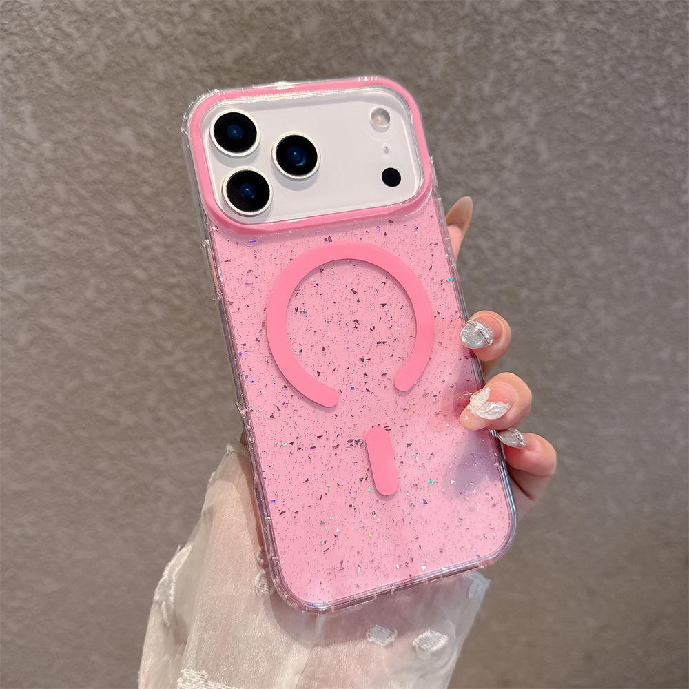 

Jelly Glitter For Magsafe Wireless Charging Case For iPhone 17 Air 16 15 14 Pro Max Magnetic Shockproof Transparent TPU Cover iPhone 15 Pro