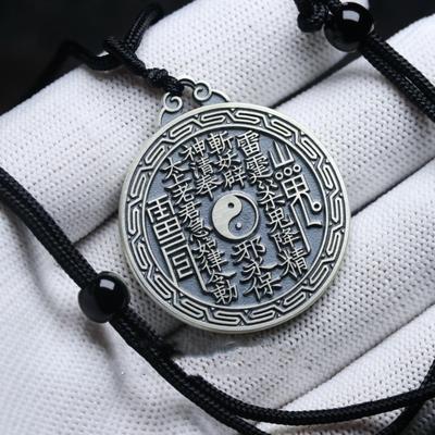 Necklace Mountain Ghost Money Pendant Retro Bagua Hui Pattern Pendant Ancient French Ethnic Style Pendant